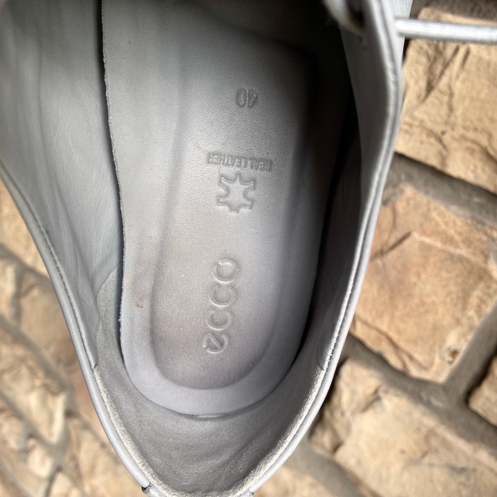 ECCO SARTORELLE GRAY/SILVER LEATHER TAILORED OXFORD EUR40. - Picture 11 of 14